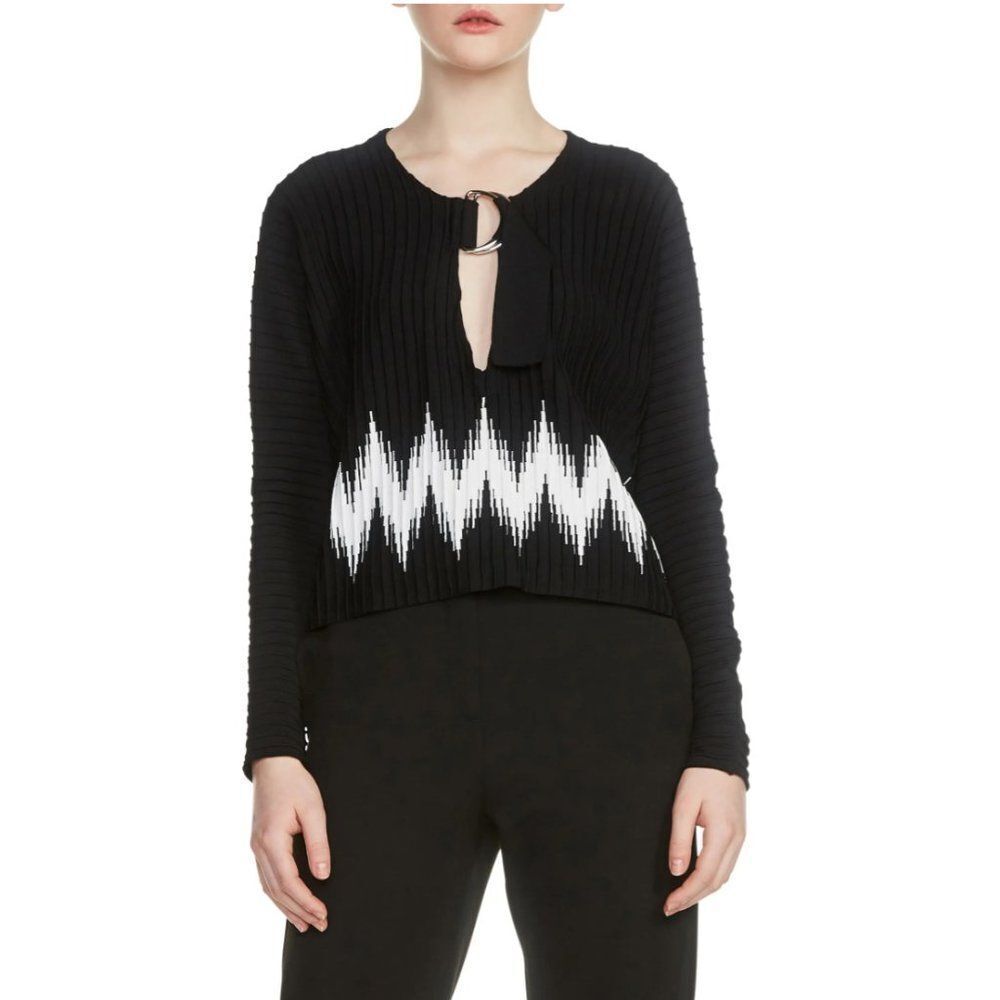 Maje Martha Textured Long Sleeve Top
